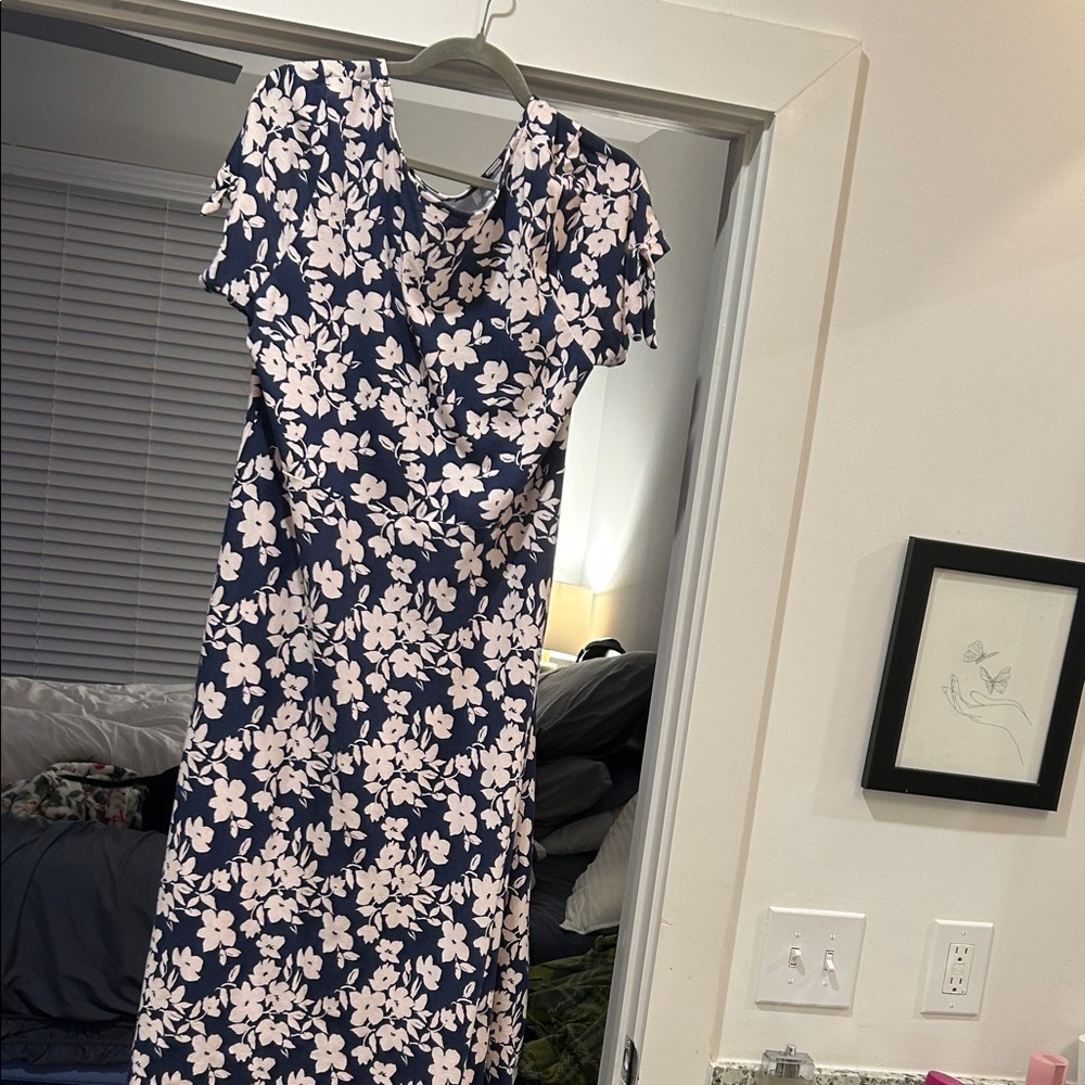 Floral Navy and Pink Women's Dress